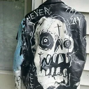 lil peep ジャケット Lil Peep Never Say Die Painted Jacket - The Film Jacket